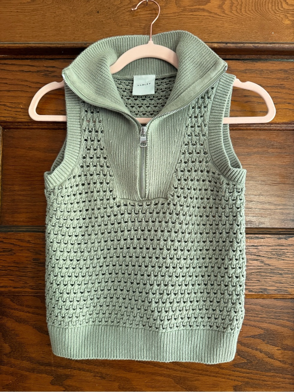 VARLEY 100% Cotton Bains Half Zip Tank Sweater Vest Quarter Zip Preppy XXS